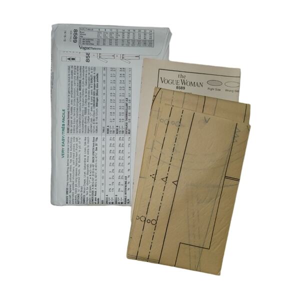 The Vogue Woman Sewing Pattern 8589 Misses Dress Size 14 16 18 UNCUT Vintage - Picture 2 of 3